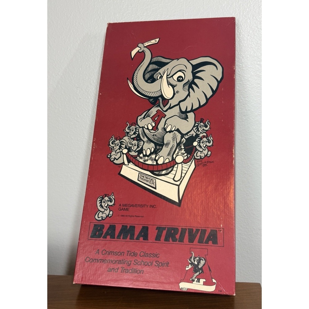 Vintage 1985 Alabama Roll Tide "Bama Trivia" Board Game In Box